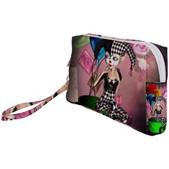 Cute Little Harlequin Wristlet Pouch Bag (small) by FantasyWorld7