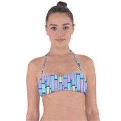 Background Wallpaper Block Pattern Halter Bandeau Bikini Top by Vaneshart