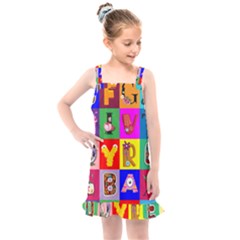 Alphabet Pattern Kids  Overall Dress by designsbymallika