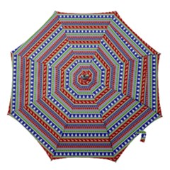 Christmas Color Stripes Pattern Hook Handle Umbrellas (medium) by Vaneshart