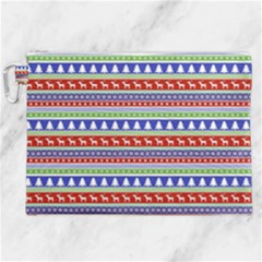 Christmas Color Stripes Pattern Canvas Cosmetic Bag (xxl) by Vaneshart