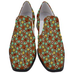 Colorful Modern Geometric Print Pattern Women Slip On Heel Loafers by dflcprintsclothing