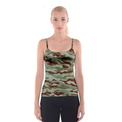 Brown And Green Camo Spaghetti Strap Top by McCallaCoultureArmyShop