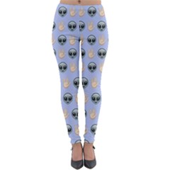 Alien Pattern Lightweight Velour Leggings by Sapixe