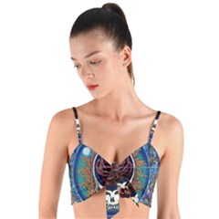 Grateful Dead Ahead Of Their Time Woven Tie Front Bralet by Sapixe