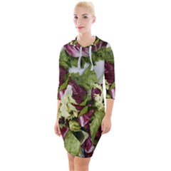 Salad Lettuce Vegetable Quarter Sleeve Hood Bodycon Dress by Sapixe