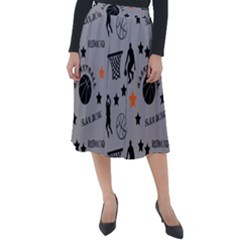 Slam Dunk Basketball Gray Classic Velour Midi Skirt  by mccallacoulturesports