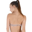 Orange Basketballs Twist Bandeau Bikini Top View2