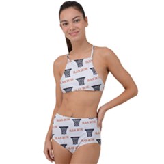 Slam Dunk Baskelball Baskets High Waist Tankini Set by mccallacoulturesports