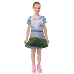 Lake Wallenpaupack Kids  Short Sleeve Velvet Dress by canvasngiftshop