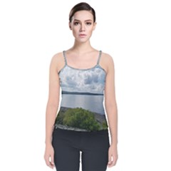 Lake Wallenpaupack Velvet Spaghetti Strap Top by canvasngiftshop