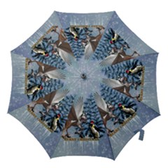 Merry Christmas, Funny Pegasus With Penguin Hook Handle Umbrellas (large) by FantasyWorld7