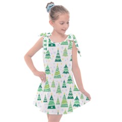 Christmas Tree Pattern Kids  Tie Up Tunic Dress by designsbymallika