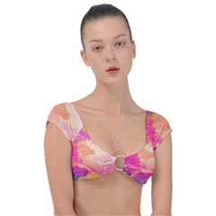 Colourful Shades Cap Sleeve Ring Bikini Top by designsbymallika