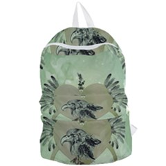 Eagle, Animal, Bird, Feathers, Fantasy, Lineart, Flowers, Blossom, Elegance, Decorative Foldable Lightweight Backpack by FantasyWorld7