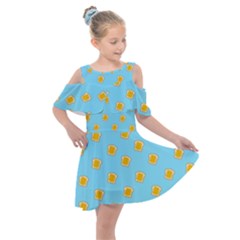 I Love Bread Kids  Shoulder Cutout Chiffon Dress by designsbymallika