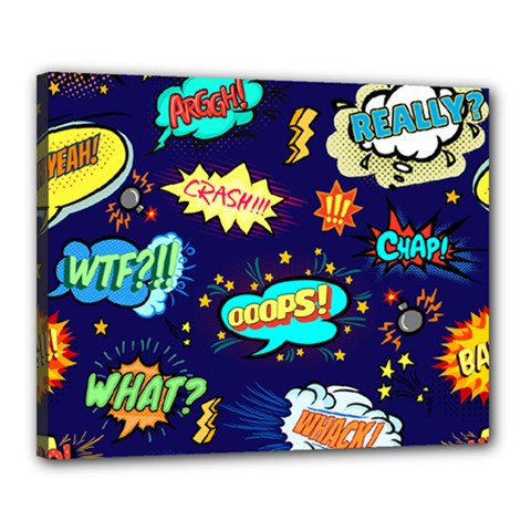 Bada Boom Pattern Canvas 20  X 16  (stretched) by designsbymallika