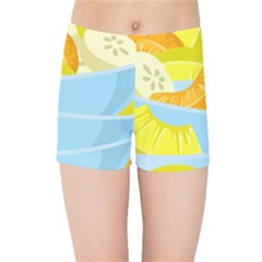Salad Fruit Mixed Bowl Stacked Kids  Sports Shorts by HermanTelo