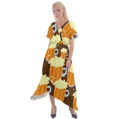 Drink Cross Front Sharkbite Hem Maxi Dress by HermanTelo