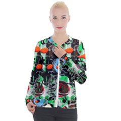 Dots And Stripes 1 1 Casual Zip Up Jacket by bestdesignintheworld