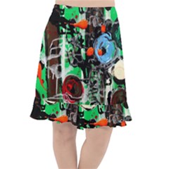 Dots And Stripes 1 1 Fishtail Chiffon Skirt by bestdesignintheworld