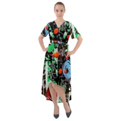 Dots And Stripes 1 1 Front Wrap High Low Dress by bestdesignintheworld