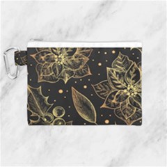 Christmas Pattern With Vintage Flowers Canvas Cosmetic Bag (medium) by Vaneshart