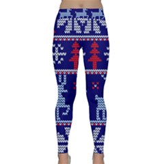 Knitted Christmas Pattern Classic Yoga Leggings by Vaneshart