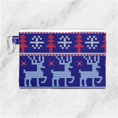 Knitted Christmas Pattern Canvas Cosmetic Bag (large) by Vaneshart