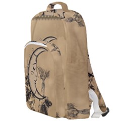 Deer On A Mooon Double Compartment Backpack by FantasyWorld7
