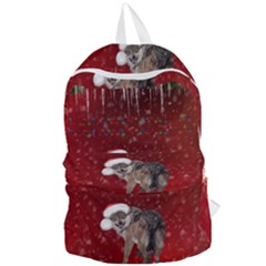I m Ready For Christmas, Funny Wolf Foldable Lightweight Backpack by FantasyWorld7