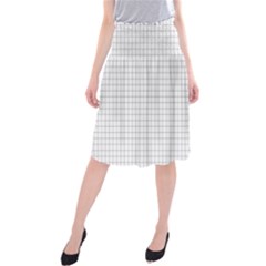 Aesthetic Black And White Grid Paper Imitation Midi Beach Skirt by genx