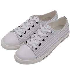 Aesthetic Black And White Grid Paper Imitation Women s Low Top Canvas Sneakers by genx