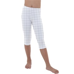 Aesthetic Black And White Grid Paper Imitation Kids  Lightweight Velour Capri Leggings  by genx