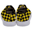 Checkerboard Pattern Black and Yellow Ancap Libertarian Kids  Classic Low Top Sneakers View4