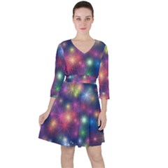 Abstract Background Graphic Space Ruffle Dress by Bajindul