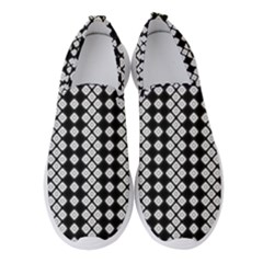 White Plaid Texture Women s Slip On Sneakers by Mariart