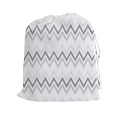 Chevrons Gris/blanc Drawstring Pouch (2xl) by kcreatif
