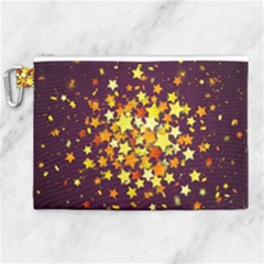 Colorful Confetti Stars Paper Particles Scattering Randomly Dark Background With Explosion Golden St Canvas Cosmetic Bag (xl) by Vaneshart