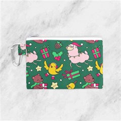 Funny Decoration Christmas Pattern Background Canvas Cosmetic Bag (small) by Vaneshart