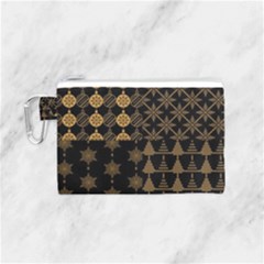 Golden Christmas Pattern Collection Canvas Cosmetic Bag (small) by Vaneshart