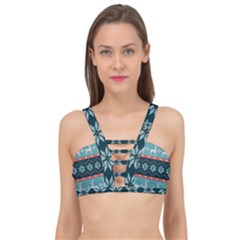 Beautiful Knitted Christmas Pattern Cage Up Bikini Top by Vaneshart