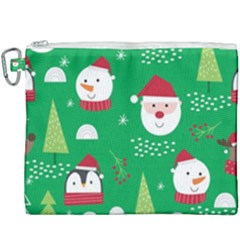 Cute Face Christmas Character Cute Santa Claus Reindeer Snowman Penguin Canvas Cosmetic Bag (xxxl) by Vaneshart