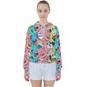 Hand Drawn Christmas Pattern Collection Women s Tie Up Sweat View1