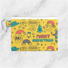 Colorful Funny Christmas Pattern Cool Ho Ho Ho Lol Canvas Cosmetic Bag (medium) by Vaneshart