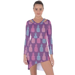 Pineapple Wallpaper Pattern 1462307008mhe Asymmetric Cut-out Shift Dress by Sobalvarro
