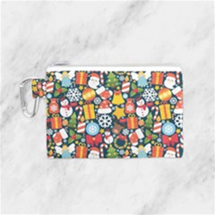 Colorful Pattern With Decorative Christmas Elements Canvas Cosmetic Bag (small) by Vaneshart