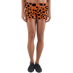 Orange Cheetah Animal Print Yoga Shorts by mccallacoulture