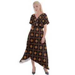 Df Freesia Vicegrand Cross Front Sharkbite Hem Maxi Dress by deformigo