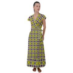 Df Florence Delem Flutter Sleeve Maxi Dress by deformigo